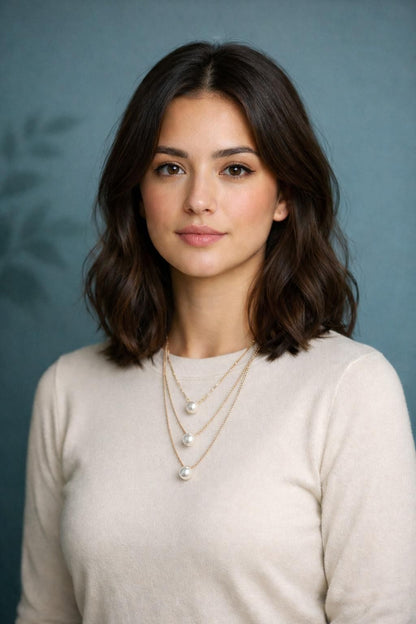 Gold Plated Pearl Layer Necklace