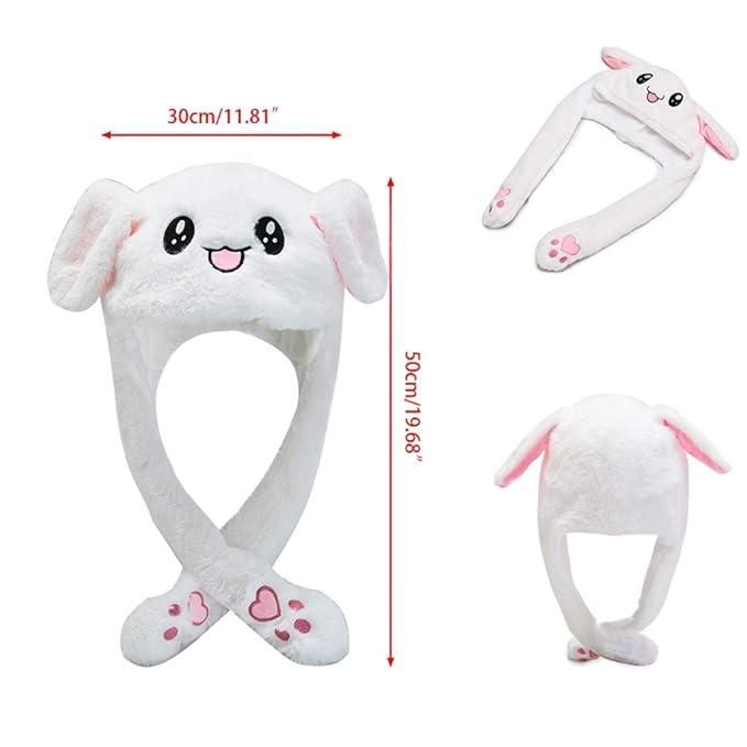 Cute Rabbit Plush Bunny Cap - The Ears Pop Hat Funny Bunny