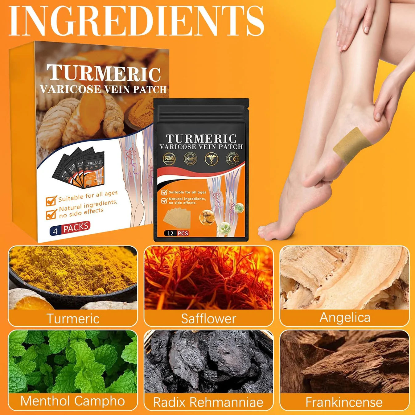 Kenko™ Spider & Varicose Vein Patches | Natural Herbal Therapy for Swelling, Fatigue & Vein Health